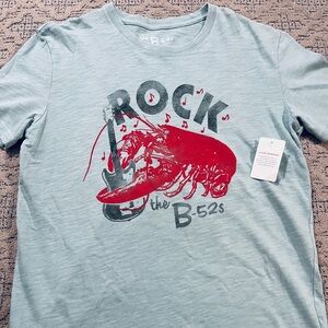 🎸 '24 B-52s Band Baby Blue Guitar Lobster Retro Vibe Unworn New B52s Lucky Tee
